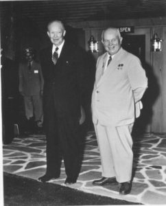 Khrushchev and Eisenhower met at Camp David before traveling to the Eisenhower Farm, September 1959 (U.S.Navy)
