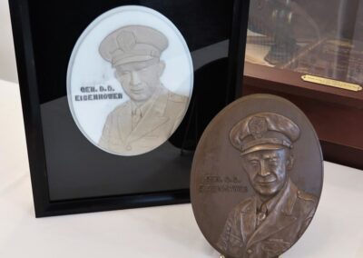 2022 Membership Appreciation Reception: Sculptor Gary Casteel unveiled the bas relief 8 X10 oval plaque of Eisenhower cast in bonded bronze. He will donate a percentage of each sale to the Society.