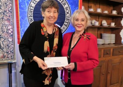 Priscilla Roberts presented a check to Dean Robin Wagner to establish an internship at Gettysburg College.