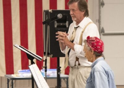 Vocalist Ernie Kranias and Vanessa prepare to entertain