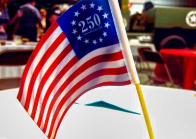 2026 At Ease Event: Our 250th flag centerpieces were given away to the person at each table whose birthday was closest to Ike's, October 14th. Thank you, Chris Burne, for the centerpieces. donations.